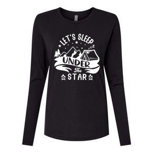 Lets Sleep Under The Stars Camping Womens Cotton Relaxed Long Sleeve T-Shirt