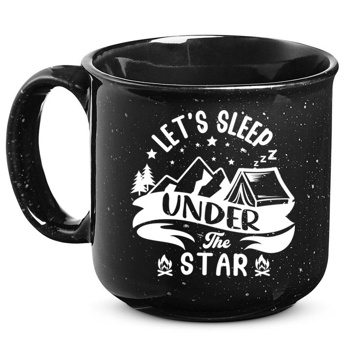 Lets Sleep Under The Stars Camping 15oz Campfire Ceramic Mug