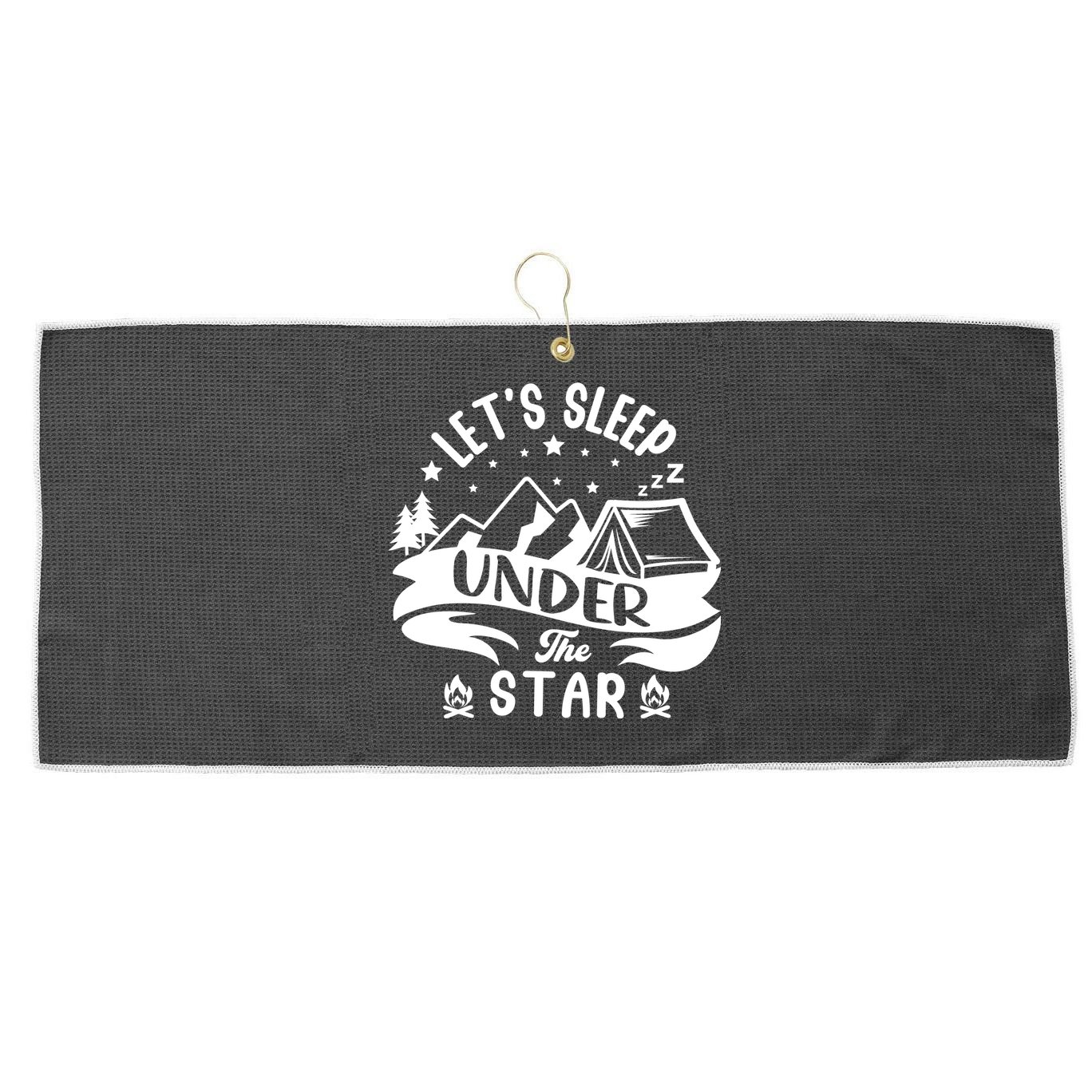Lets Sleep Under The Stars Camping Large Microfiber Waffle Golf Towel