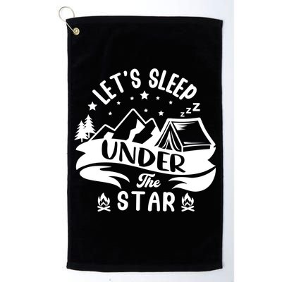 Lets Sleep Under The Stars Camping Golf Towel