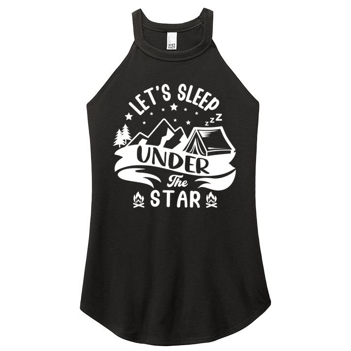 Lets Sleep Under The Stars Camping Women's Perfect Tri Rocker Tank