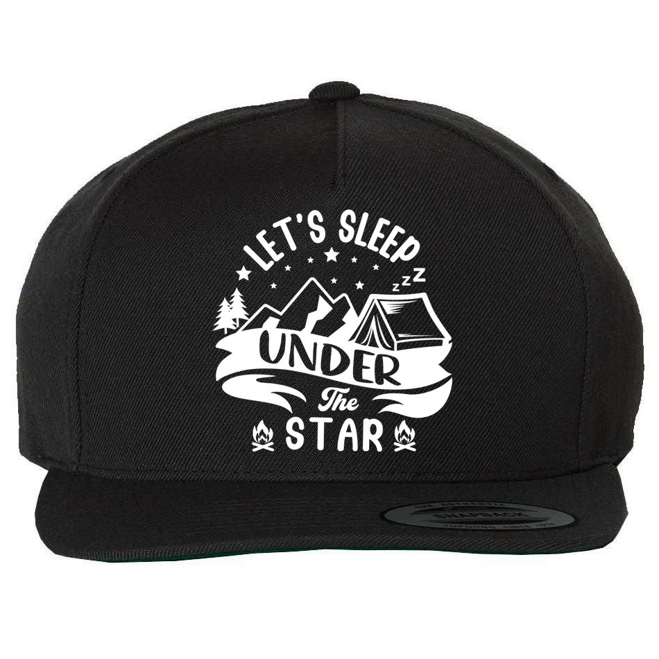 Lets Sleep Under The Stars Camping Wool Snapback Cap
