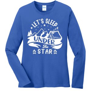 Lets Sleep Under The Stars Camping Ladies Long Sleeve Shirt