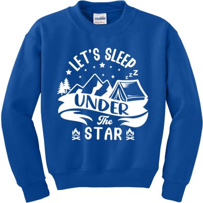 Lets Sleep Under The Stars Camping Kids Sweatshirt