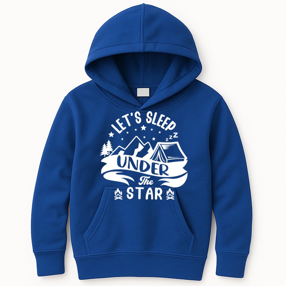 Lets Sleep Under The Stars Camping Kids Hoodie