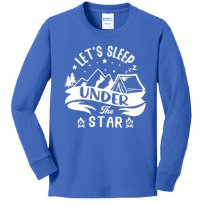 Lets Sleep Under The Stars Camping Kids Long Sleeve Shirt