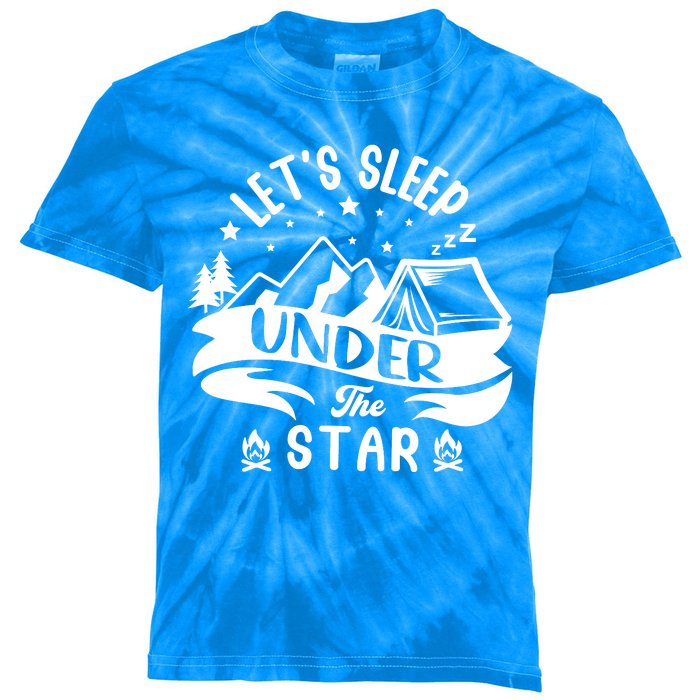 Lets Sleep Under The Stars Camping Kids Tie-Dye T-Shirt