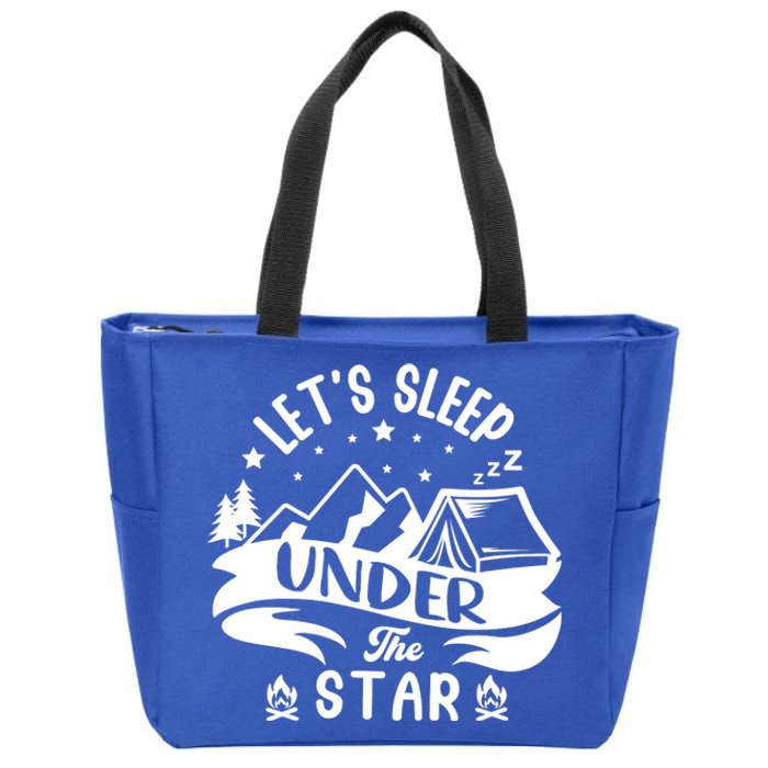 Lets Sleep Under The Stars Camping Zip Tote Bag