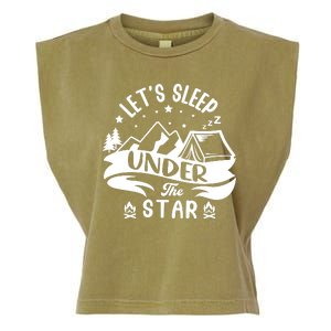 Lets Sleep Under The Stars Camping Garment-Dyed Women's Muscle Tee