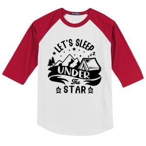 Lets Sleep Under The Stars Camping Kids Colorblock Raglan Jersey