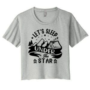 Lets Sleep Under The Stars Camping Women's Crop Top Tee