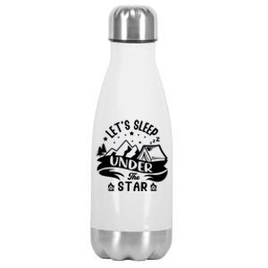 Lets Sleep Under The Stars Camping Stainless Steel Insulated Water Bottle