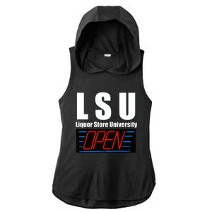 Liquor Store University LSU Funny Parody Ladies PosiCharge Tri-Blend Wicking Draft Hoodie Tank