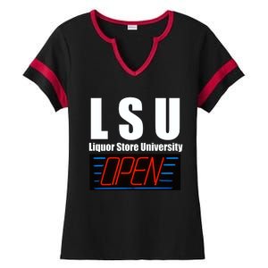 Liquor Store University LSU Funny Parody Ladies Halftime Notch Neck Tee