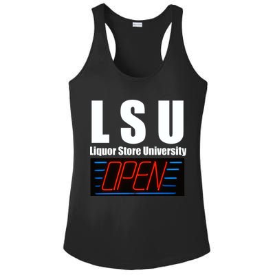 Liquor Store University LSU Funny Parody Ladies PosiCharge Competitor Racerback Tank