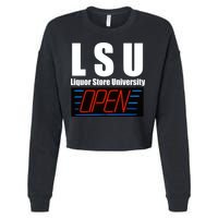 Liquor Store University LSU Funny Parody Cropped Pullover Crew