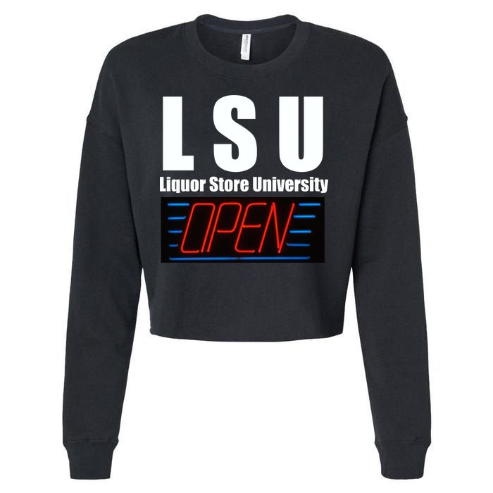 Liquor Store University LSU Funny Parody Cropped Pullover Crew