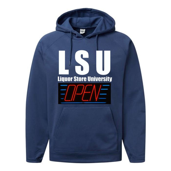 Liquor Store University LSU Funny Parody Performance Fleece Hoodie