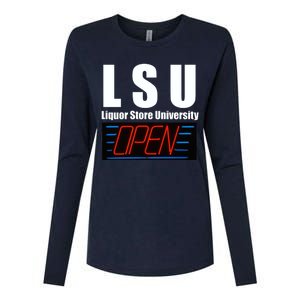 Liquor Store University LSU Funny Parody Womens Cotton Relaxed Long Sleeve T-Shirt