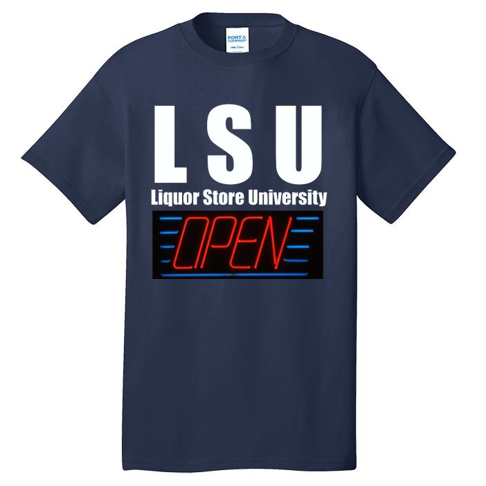 Liquor Store University LSU Funny Parody Tall T Shirt