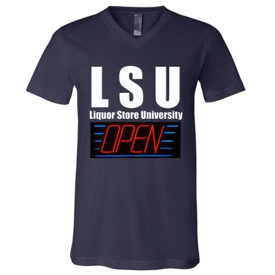 Liquor Store University LSU Funny Parody V-Neck T-Shirt