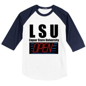 Liquor Store University LSU Funny Parody Baseball Sleeve Shirt