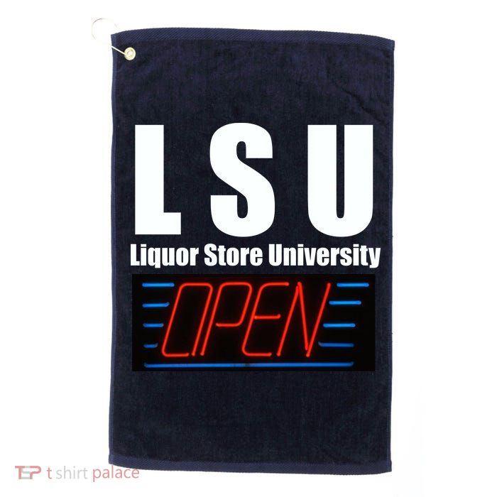 Liquor Store University LSU Funny Parody Golf Towel