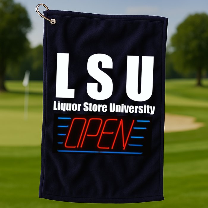 Liquor Store University LSU Funny Parody Golf Towel