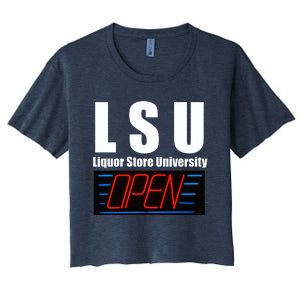 Liquor Store University LSU Funny Parody Women's Crop Top Tee