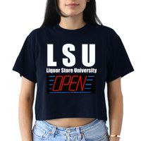 Liquor Store University LSU Funny Parody Crop Top