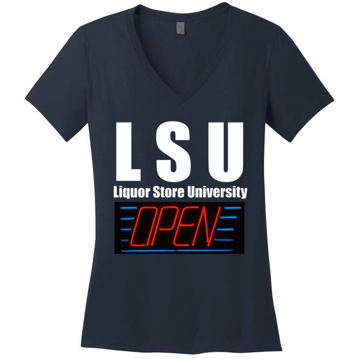 Liquor Store University LSU Funny Parody Women's V-Neck T-Shirt