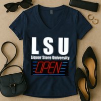 Liquor Store University LSU Funny Parody Women's V-Neck T-Shirt