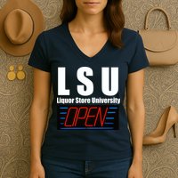 Liquor Store University LSU Funny Parody Women's V-Neck T-Shirt