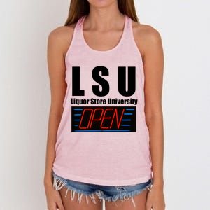 Liquor Store University LSU Funny Parody Women's Knotted Racerback Tank