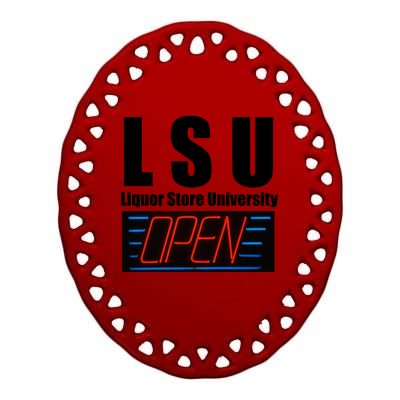 Liquor Store University LSU Funny Parody Ceramic Oval Ornament