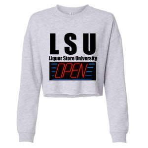 Liquor Store University LSU Funny Parody Cropped Pullover Crew