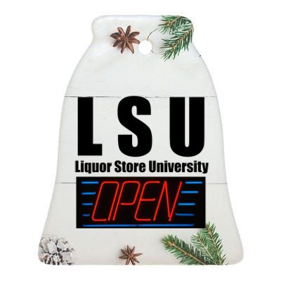 Liquor Store University LSU Funny Parody Ceramic Bell Ornament