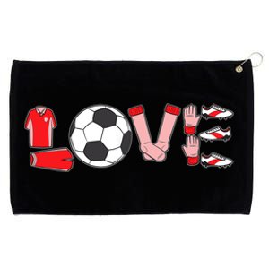 Love Soccer Valentines Day Sport Fan Lover Midfielder Goalie Grommeted Golf Towel