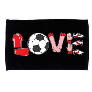 Love Soccer Valentines Day Sport Fan Lover Midfielder Goalie Microfiber Hand Towel