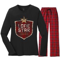 Lone Star Vintage Style Logo Women's Long Sleeve Flannel Pajama Set 