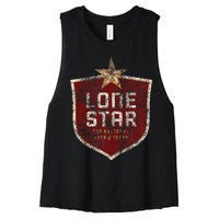 Lone Star Vintage Style Logo Women's Racerback Cropped Tank