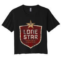 Lone Star Vintage Style Logo Women's Crop Top Tee