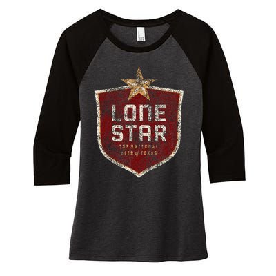 Lone Star Vintage Style Logo Women's Tri-Blend 3/4-Sleeve Raglan Shirt