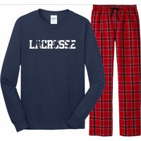 Lacrosse Stick Vintage Retro Gift Long Sleeve Pajama Set