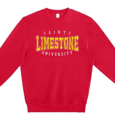 Limestone Saints Vintage College Athletic Premium Crewneck Sweatshirt