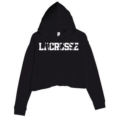 Lacrosse Stick Vintage Retro Gift Crop Fleece Hoodie