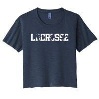 Lacrosse Stick Vintage Retro Gift Women's Crop Top Tee