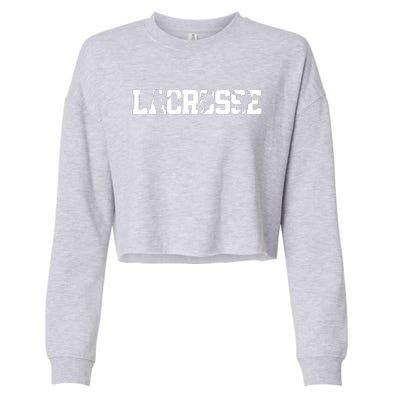 Lacrosse Stick Vintage Retro Gift Cropped Pullover Crew