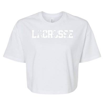 Lacrosse Stick Vintage Retro Gift Bella+Canvas Jersey Crop Tee