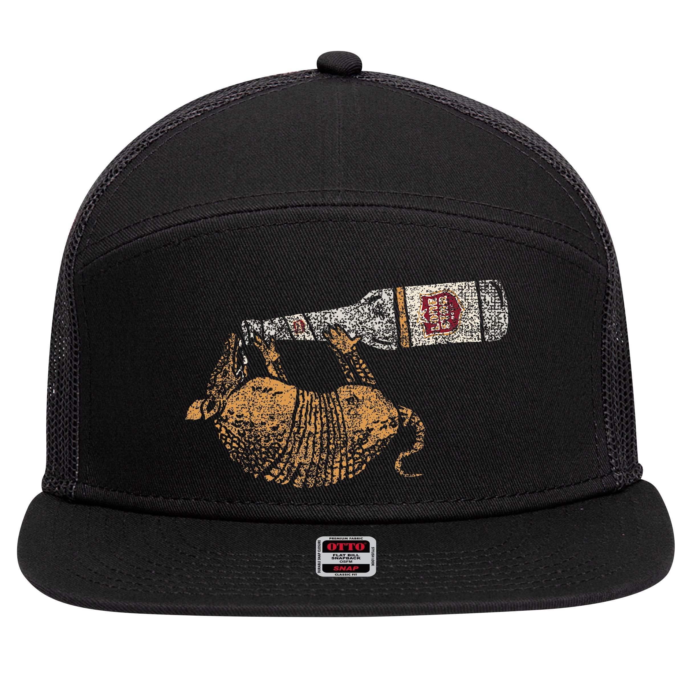 Lone Star Vintage Style Texas Armadillo 7 Panel Mesh Trucker Snapback Hat